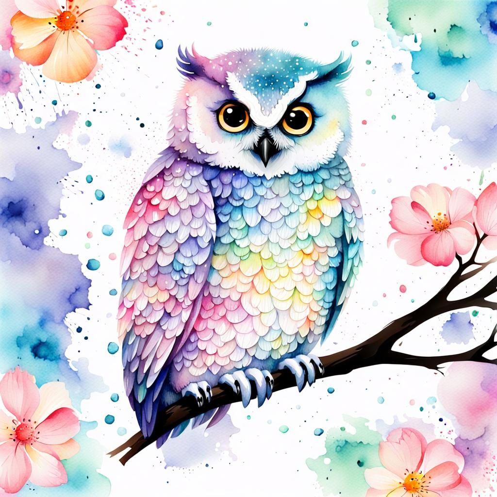Watercolor Owl 02