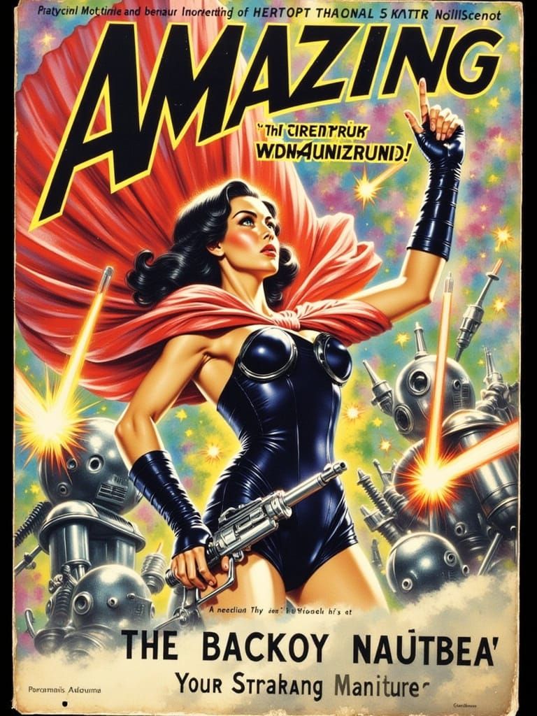 Steampunk Heroine with Ray Gun Movie Poster