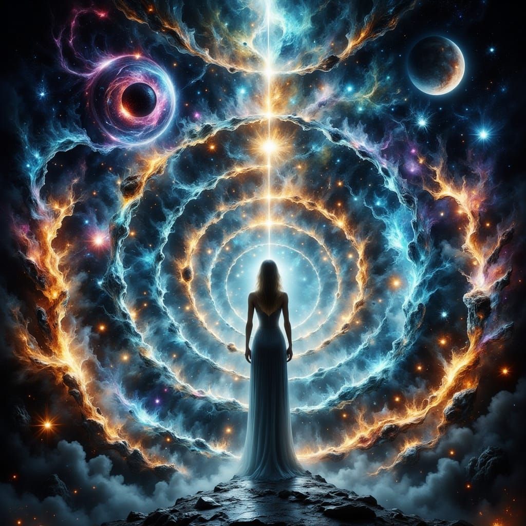 Ethereal Visions in the Cosmic Spiral Bridge