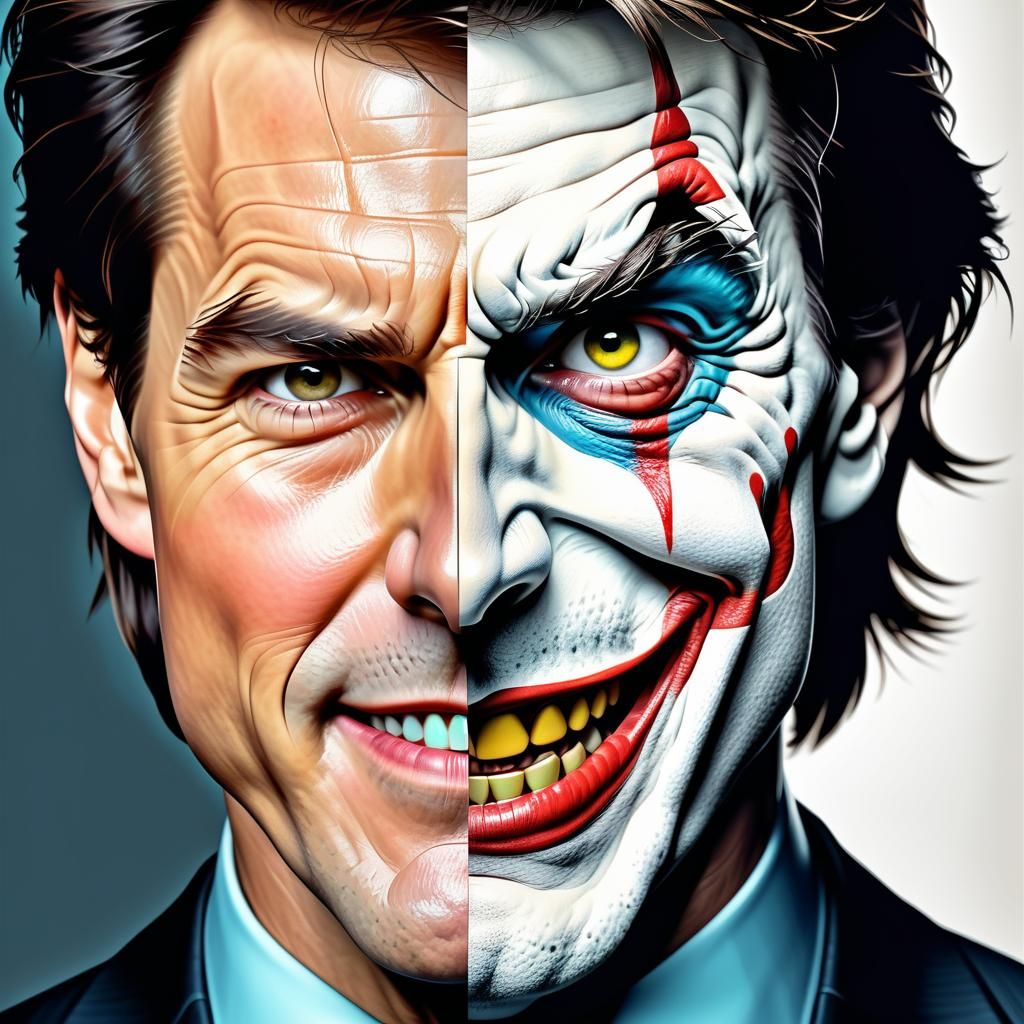Tom Cruise Split Personality Portrait in Pop Art