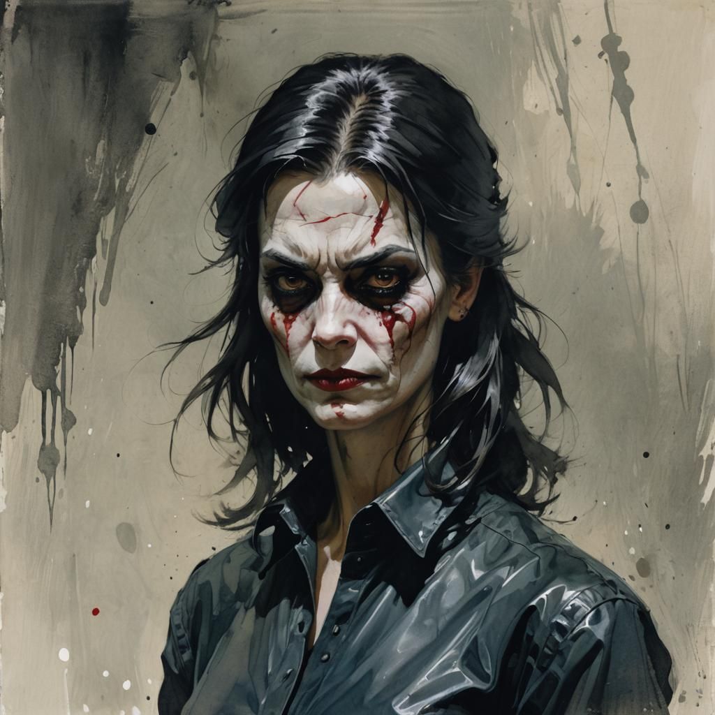 Sinister Woman Portrait in Fantasy Art Style