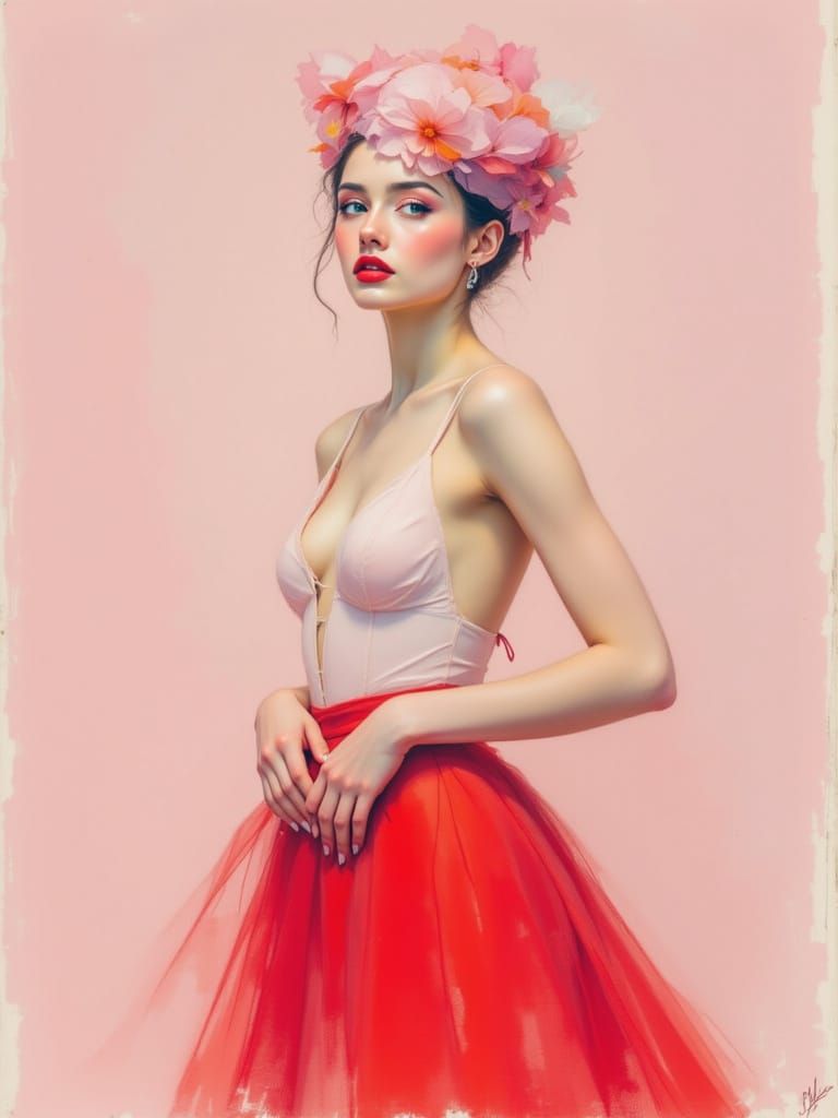 Surreal Pop Star in Soft Pastel Futurism