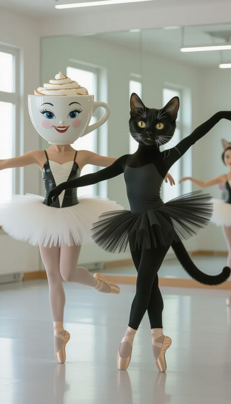 Cappuccino Ballerina and Cat Dance Performance