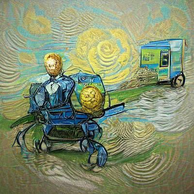 Omega Robot in Van Gogh Style