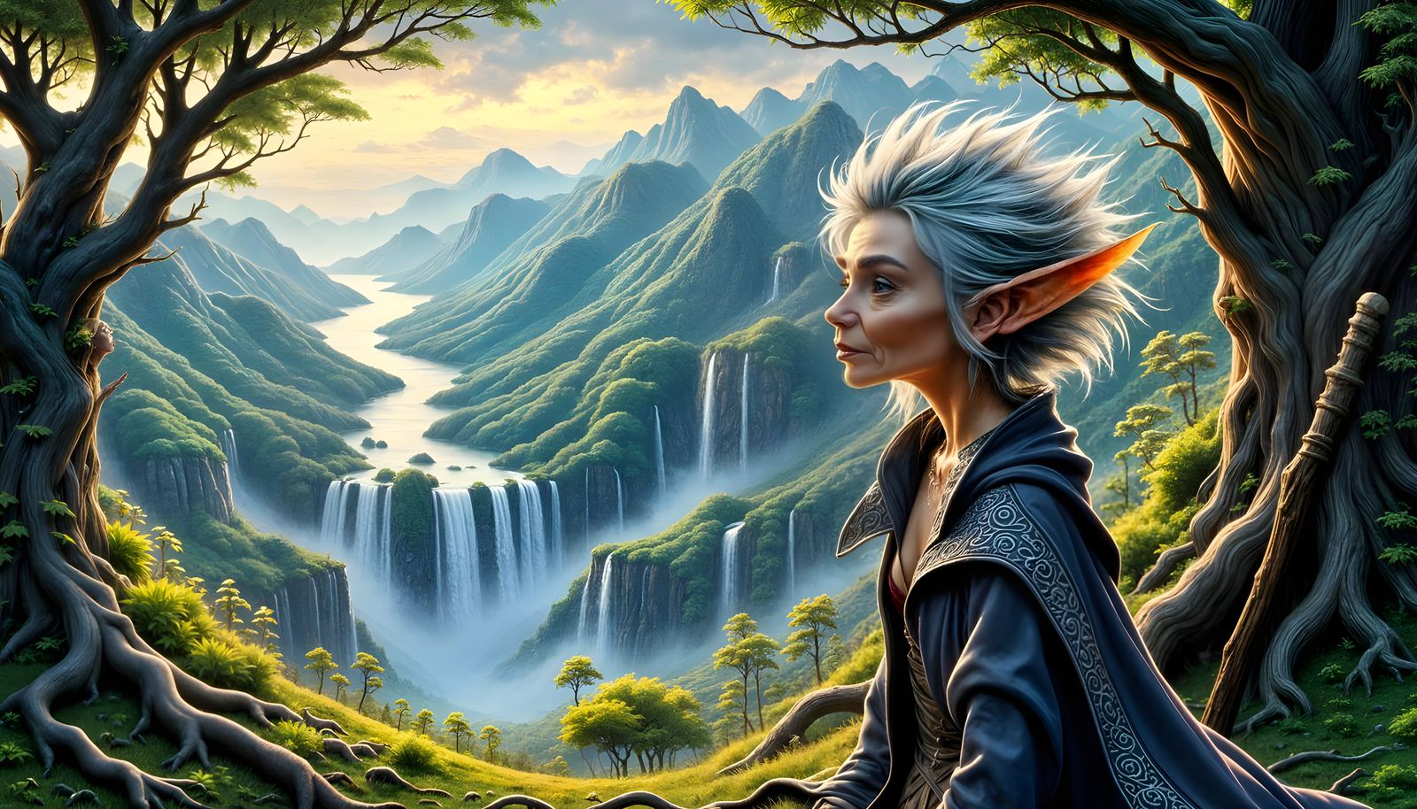 Enchanting Elf in Wild Sylvan Landscape