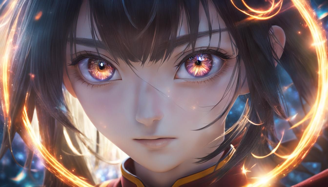 Anime Spellcaster with Stardust and Magic Circle