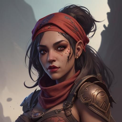 Detailed Matte Painting of a Female Rogue