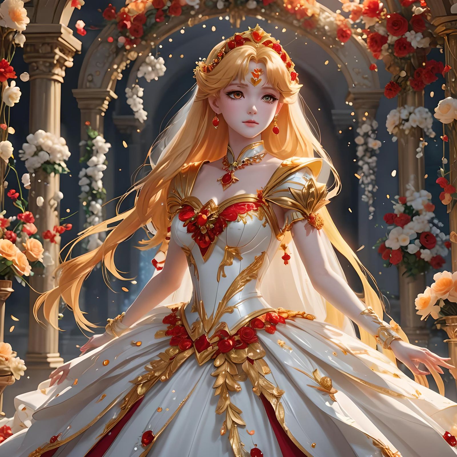 Sailor Venus in Breathtaking Wedding Dress, 3D Anime Art
