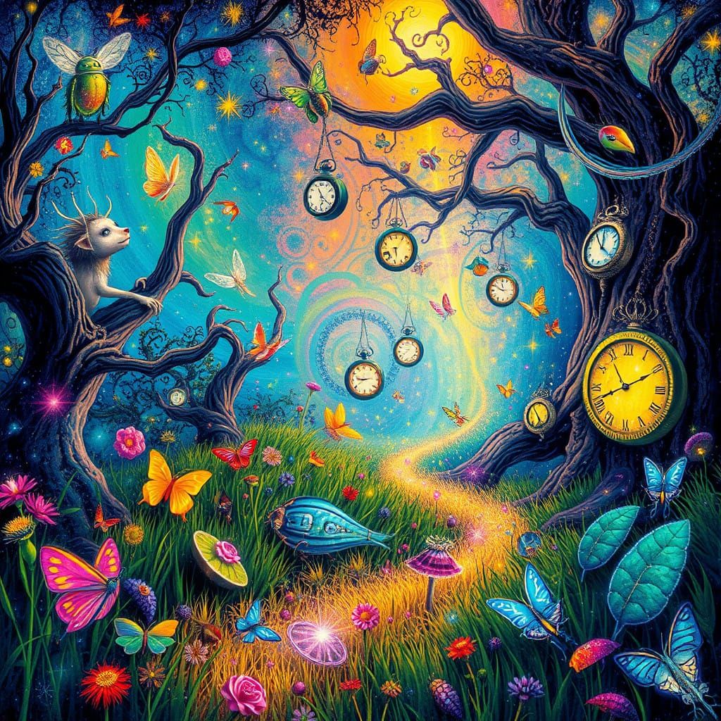 Enchanted Cosmic Forest in Vibrant Colors