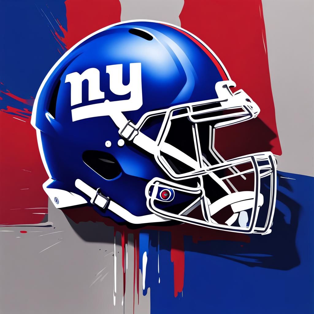 New York Giants Helmet in Splash Art Style