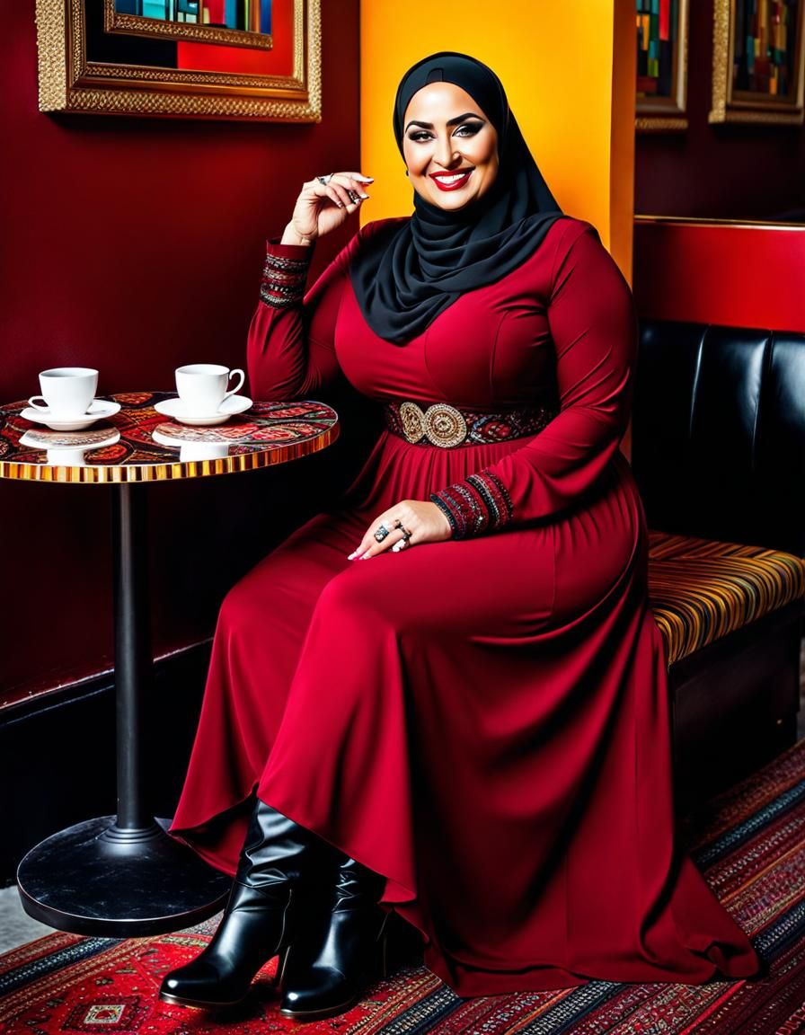 Psychedelic Pop Art Portrait of Middle Eastern Woman