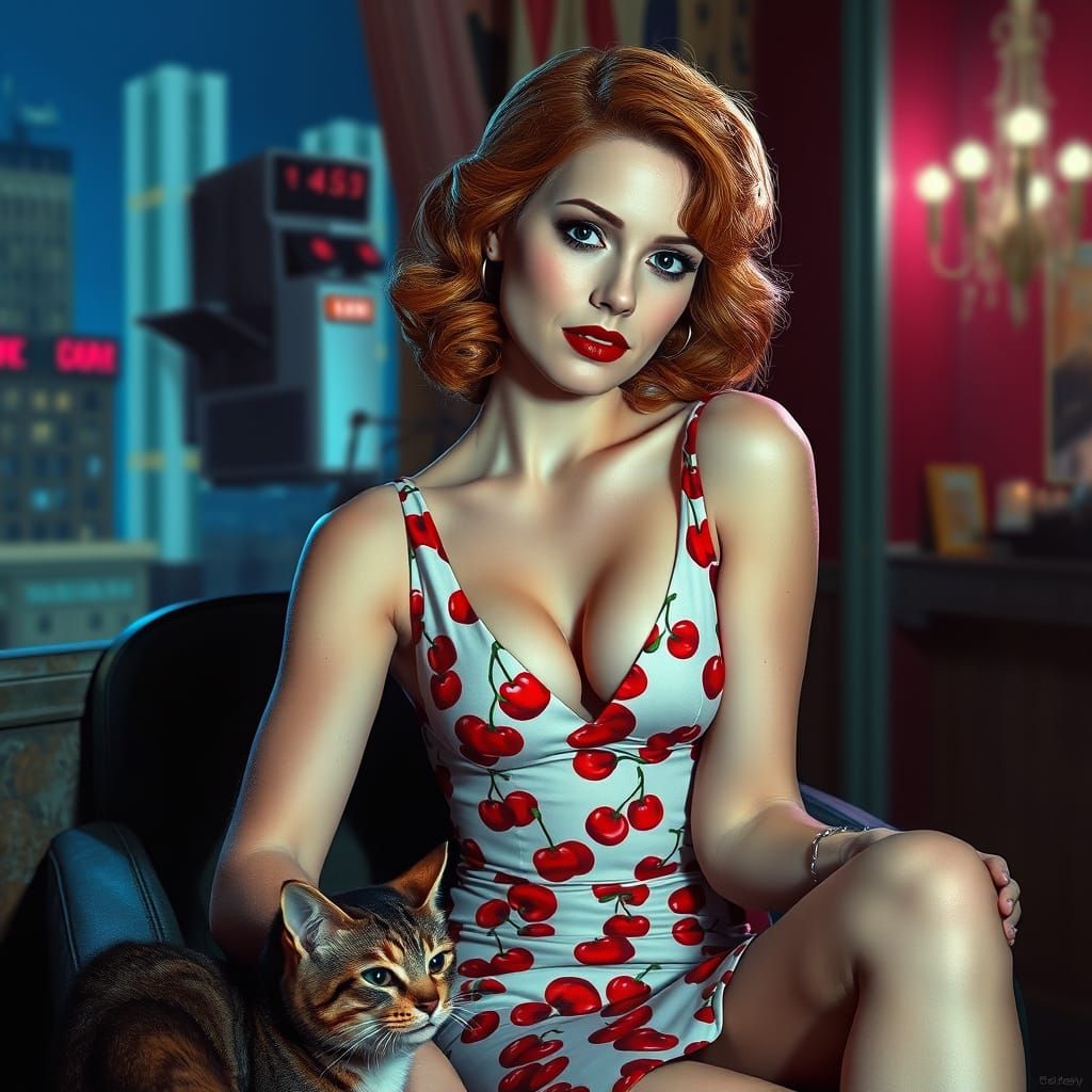 Glamorous Woman in Old Hollywood, Hyperrealistic Style
