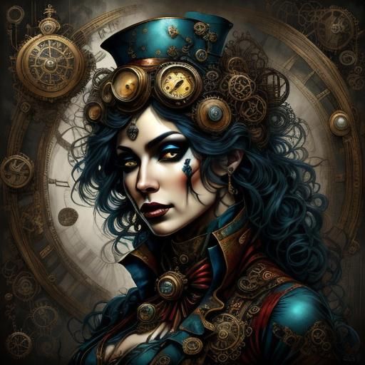 Dreamlike Steampunk Circus with Clockwork Mechanisms