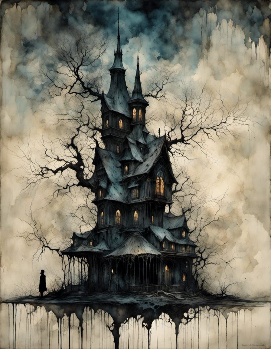 Gothic Dark Fantasy Raven in Burton Style