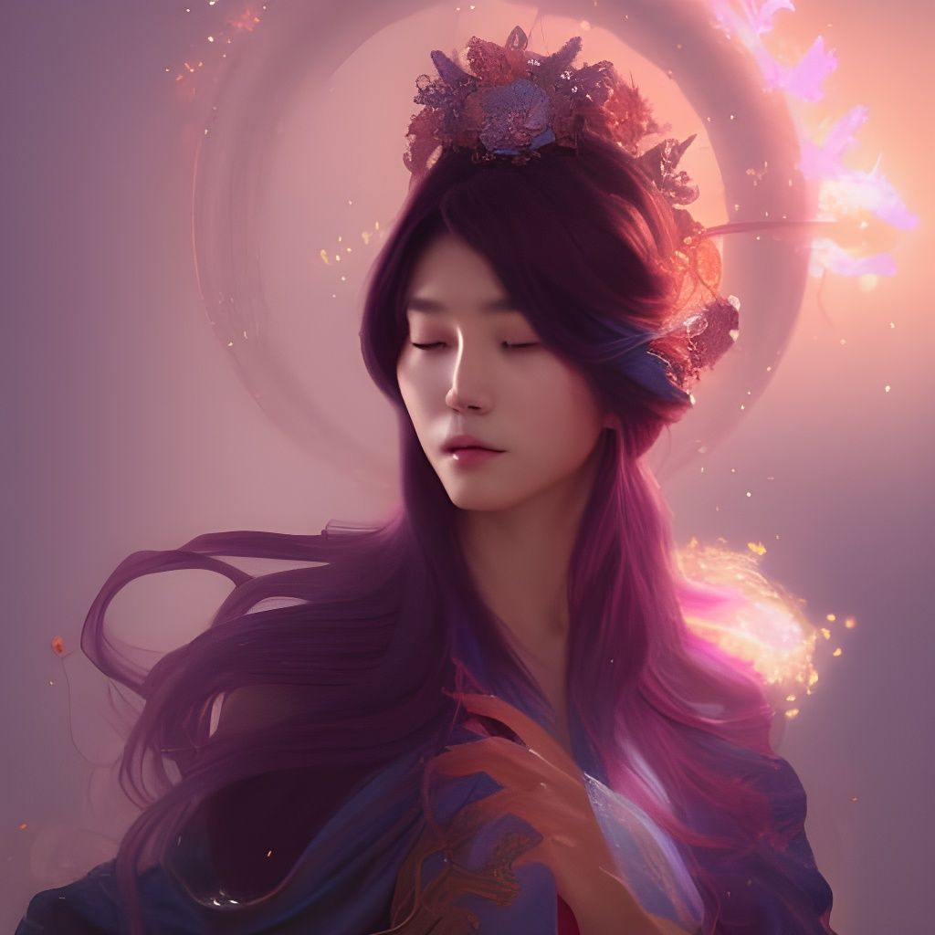 Korean Princess Summoner Art, Hyperdetailed Portrait