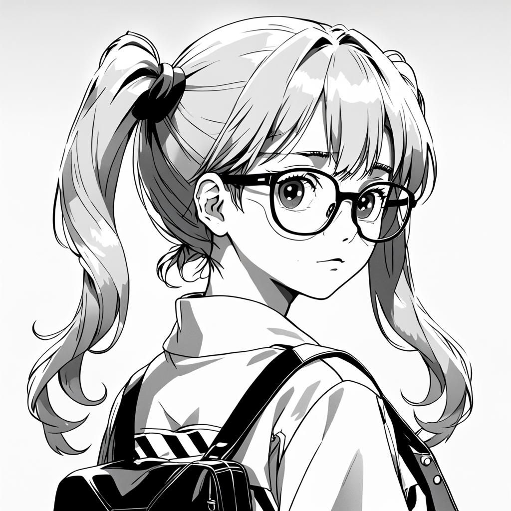 Anime Style Woman in Slovakia, Hand-Drawn