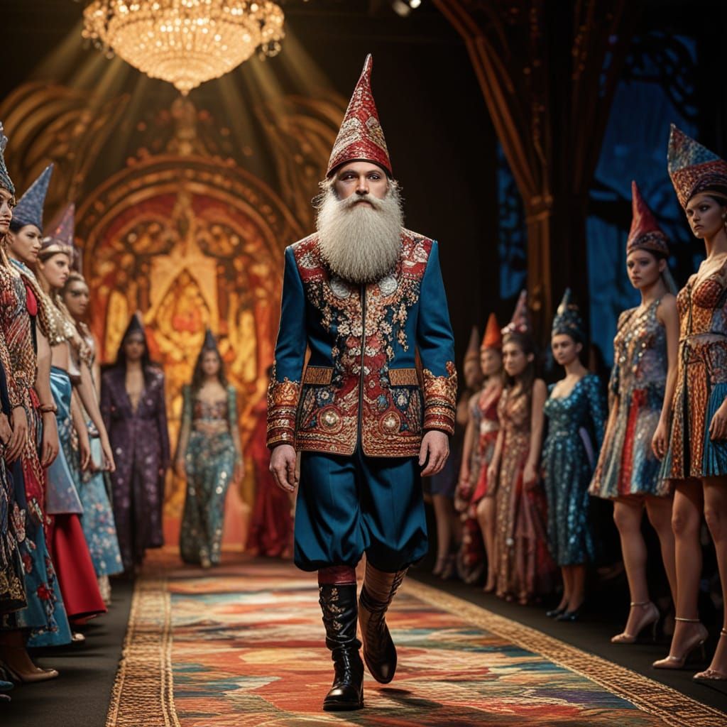 Gnomes Showcase High-Fashion Whimsy on the Catwalk