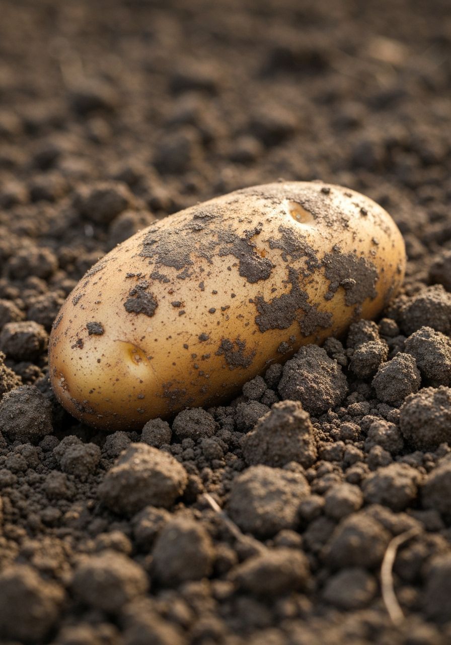 Earthy Potato Close-Up in Realistic Style
