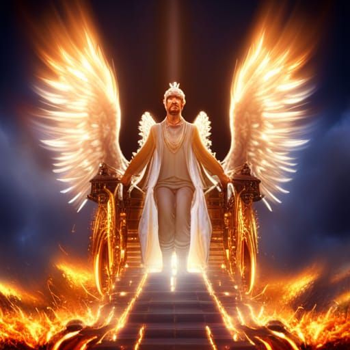 Angel in Chariot of Fire: Detailed Matte Painting