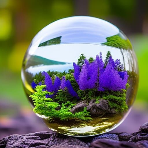 Fishbowl Castle in a Purple Forest