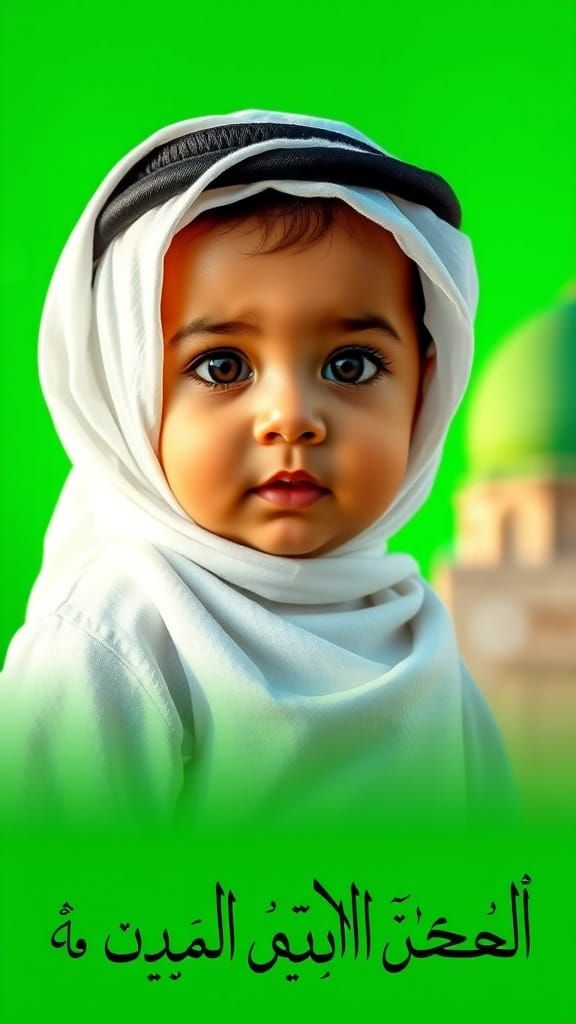 Baby Boy in Keffiyeh with Mosque Dome