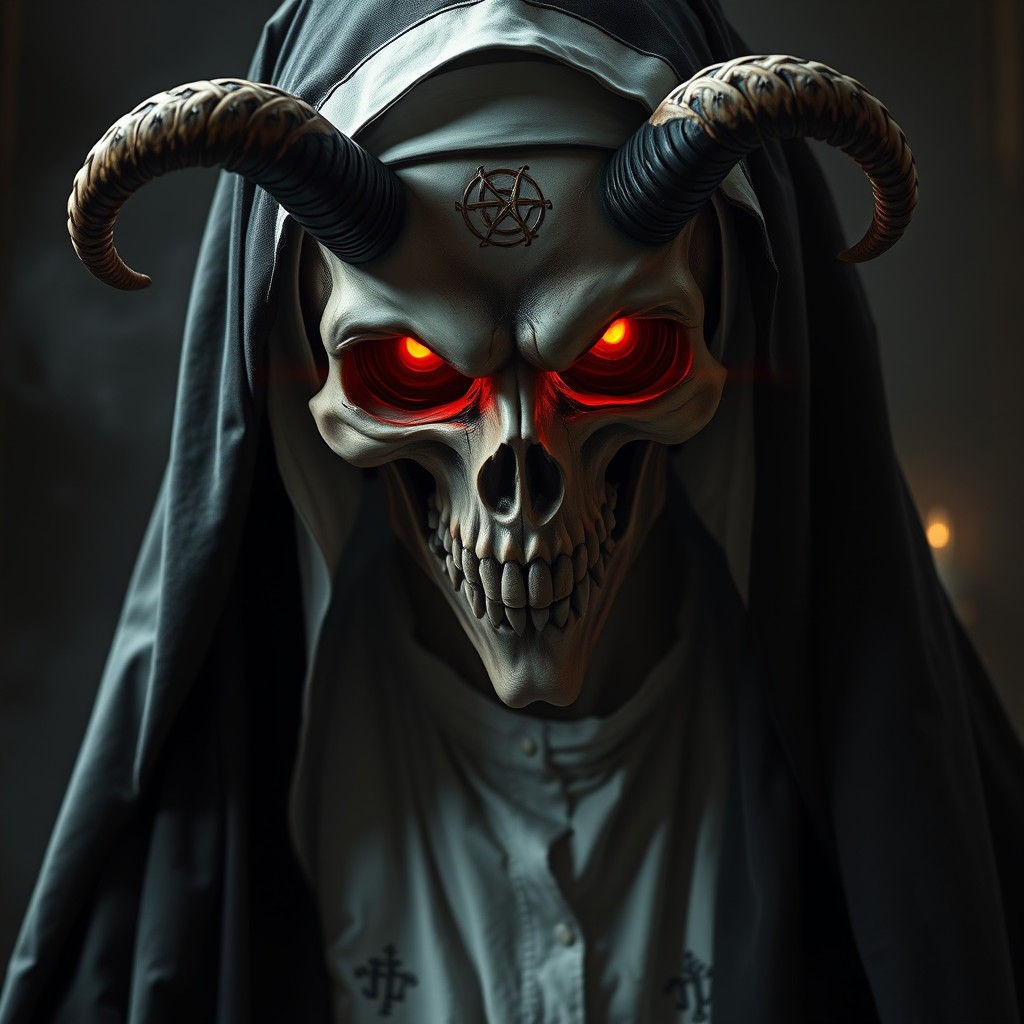 Demonic Nun: Gothic Horror Portrait