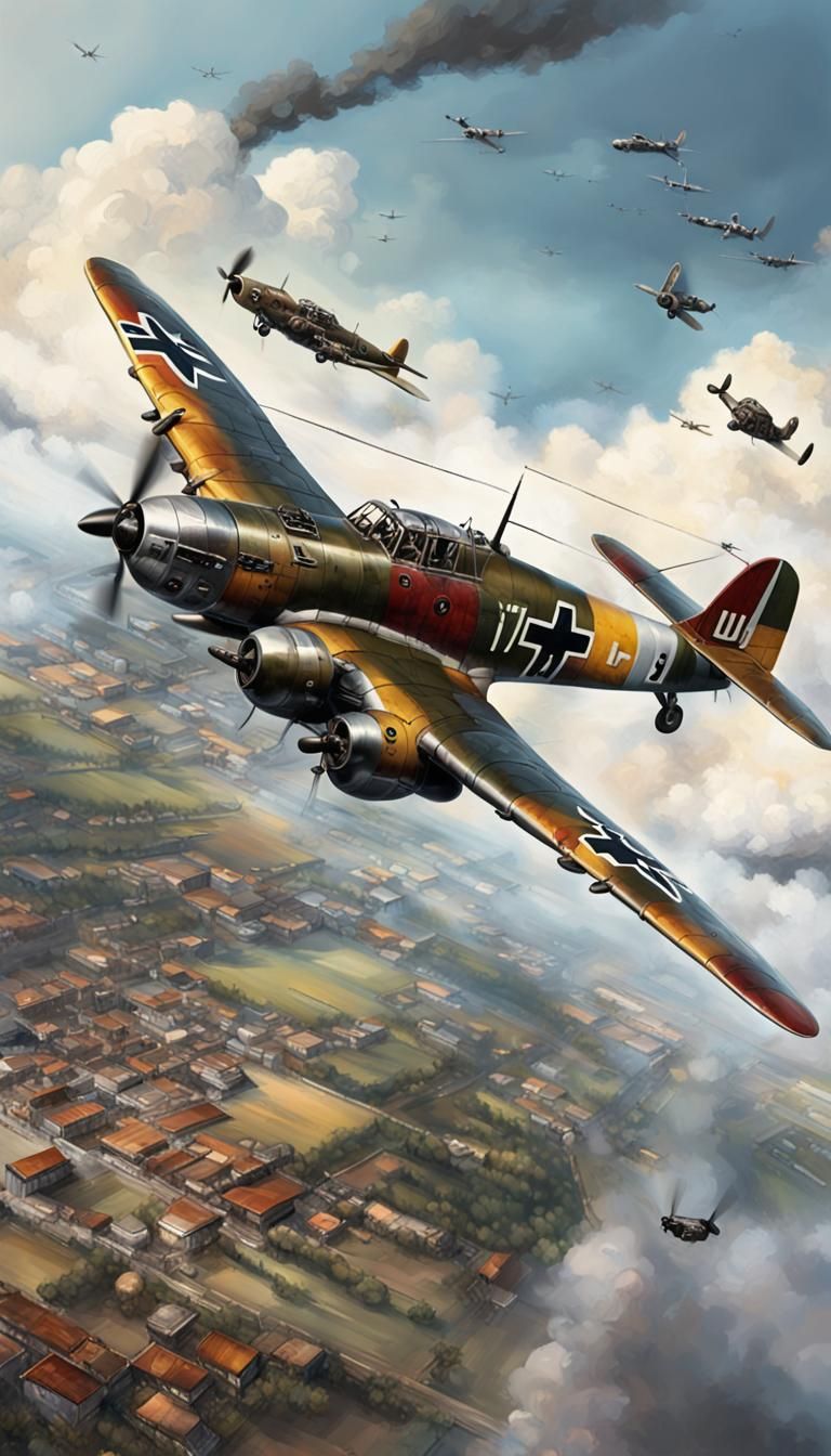 World War II Stuka Dive Bomber Cinematic Scene