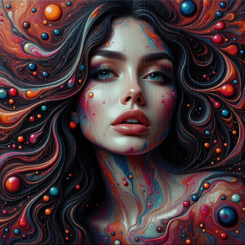 Sinister Woman in Fluid Art Style