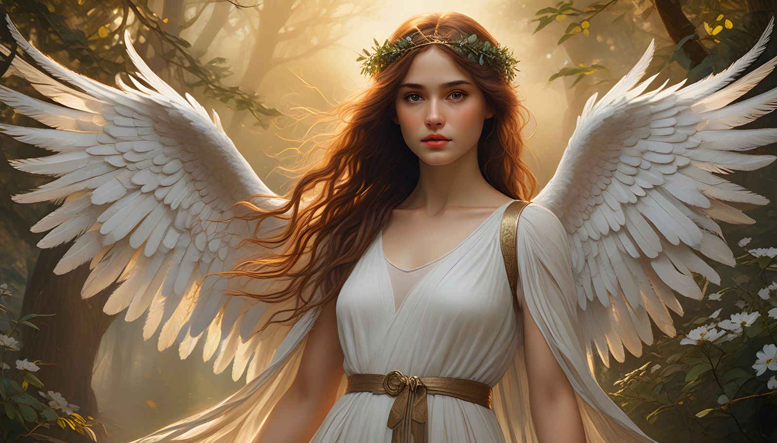 Ethereal Pre-Raphaelite Angel in Soft Focus