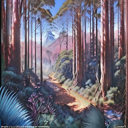 Psychedelic Fantasy Castle in Eucalypt Forest