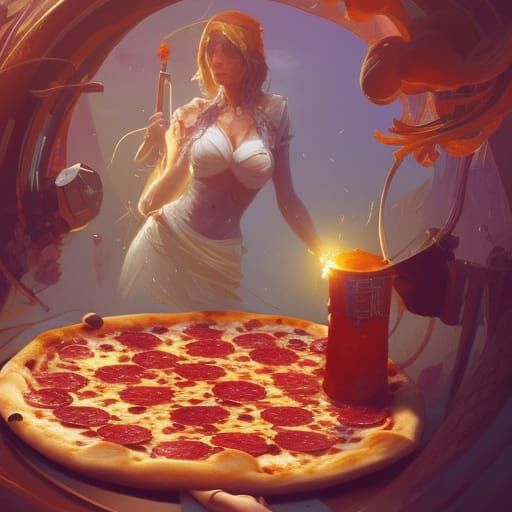 Salami Pizza Pirate Ship Concept Art