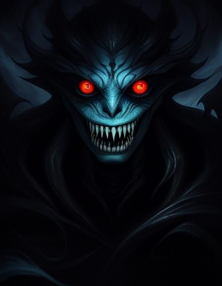 Surreal Dream Creature Feeds on Swirling Clouds in Dark Real...