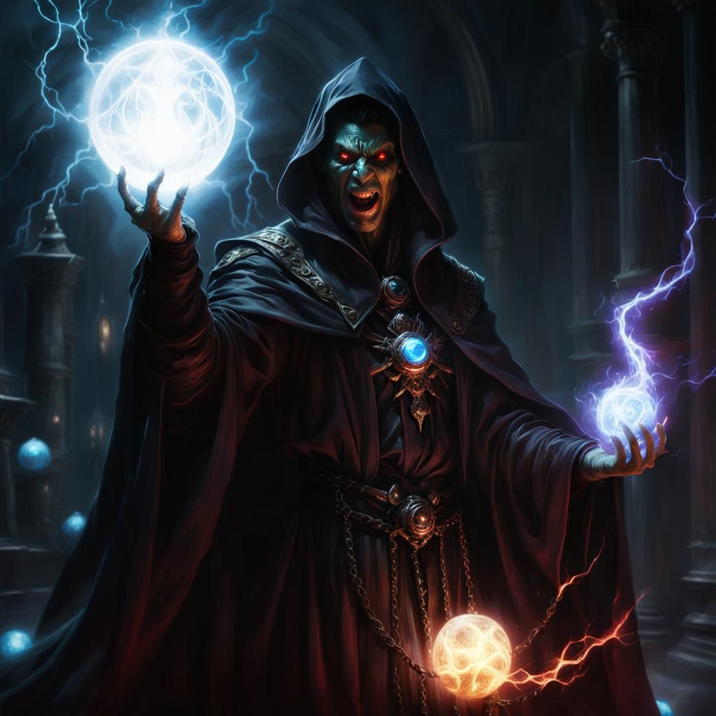 Cloaked Sorcerer Portrait in Dark Fantasy Style