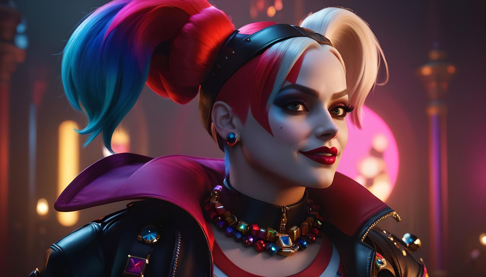 Harley Quinn in Maximalist Digital Art