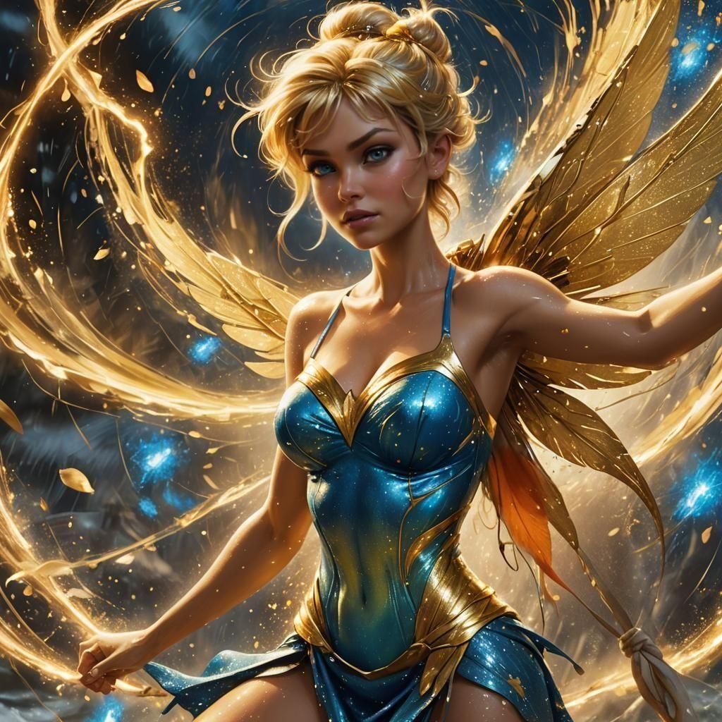 Tinkerbell Controls a Hurricane: Fantasy Art