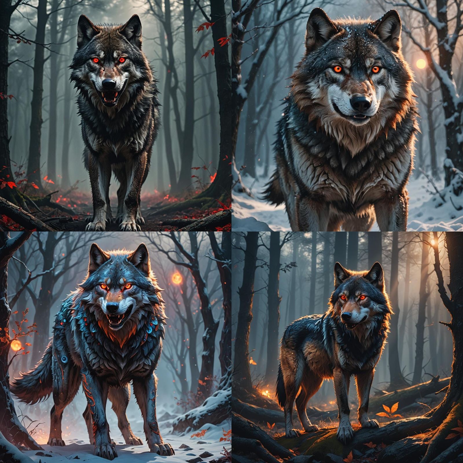 Wolf of Fantasy, in Detailed Matte Painting Style