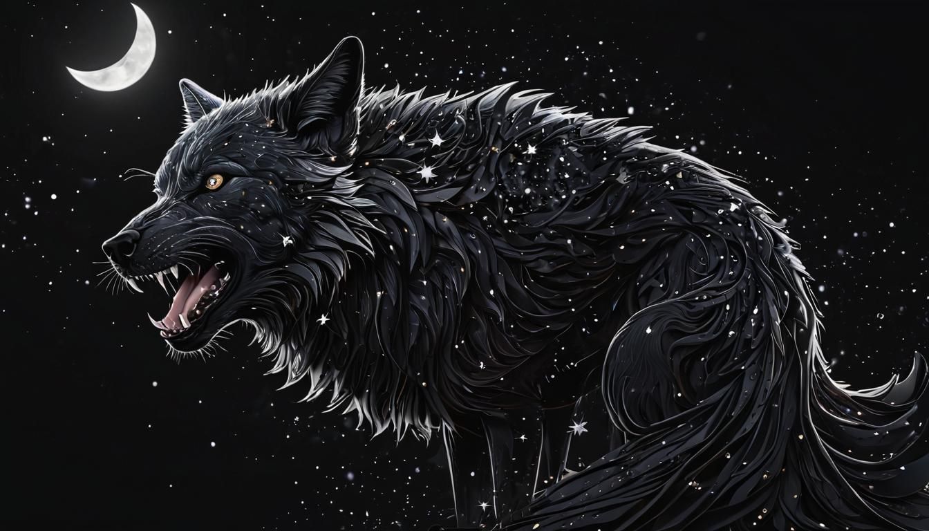 8k ,fullmoon ,stars,.smooth,wolf fighting,sprinkle,pack howl,black background,lightings