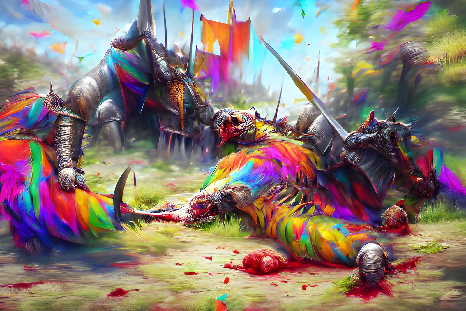 Majestic Griffin Soaring Over Misty Mountains