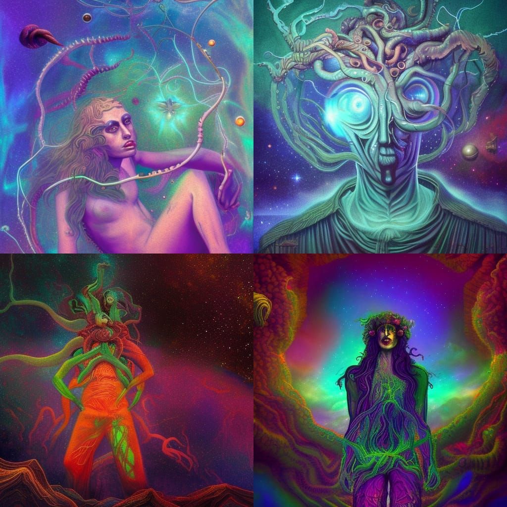 Surreal Cosmic Landscape Inspired by Visionary Art