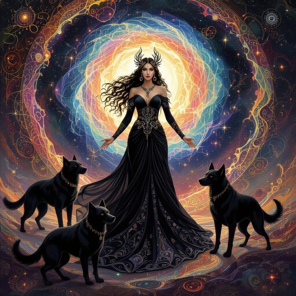 Hecate and Hellhounds in Holographic Illustration