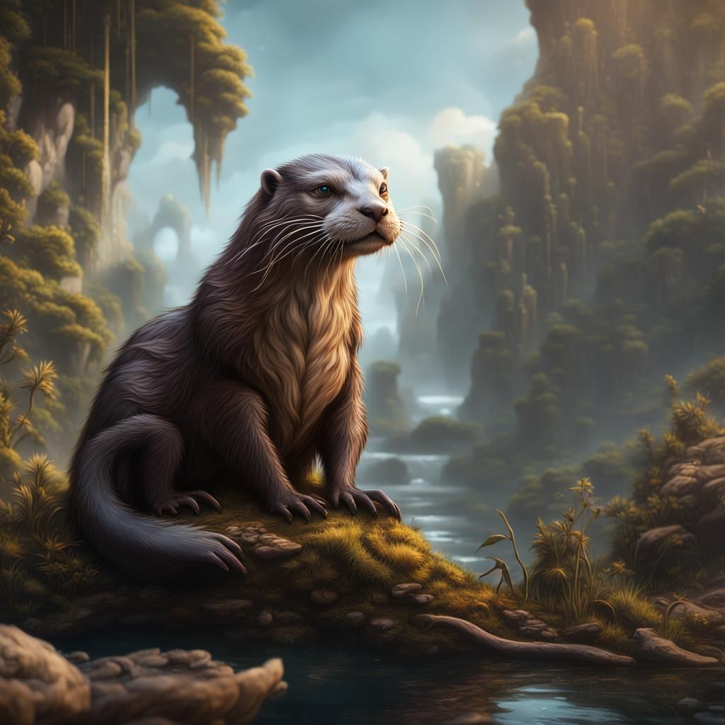 Panchilla-Otter Hybrid in Detailed Matte Painting