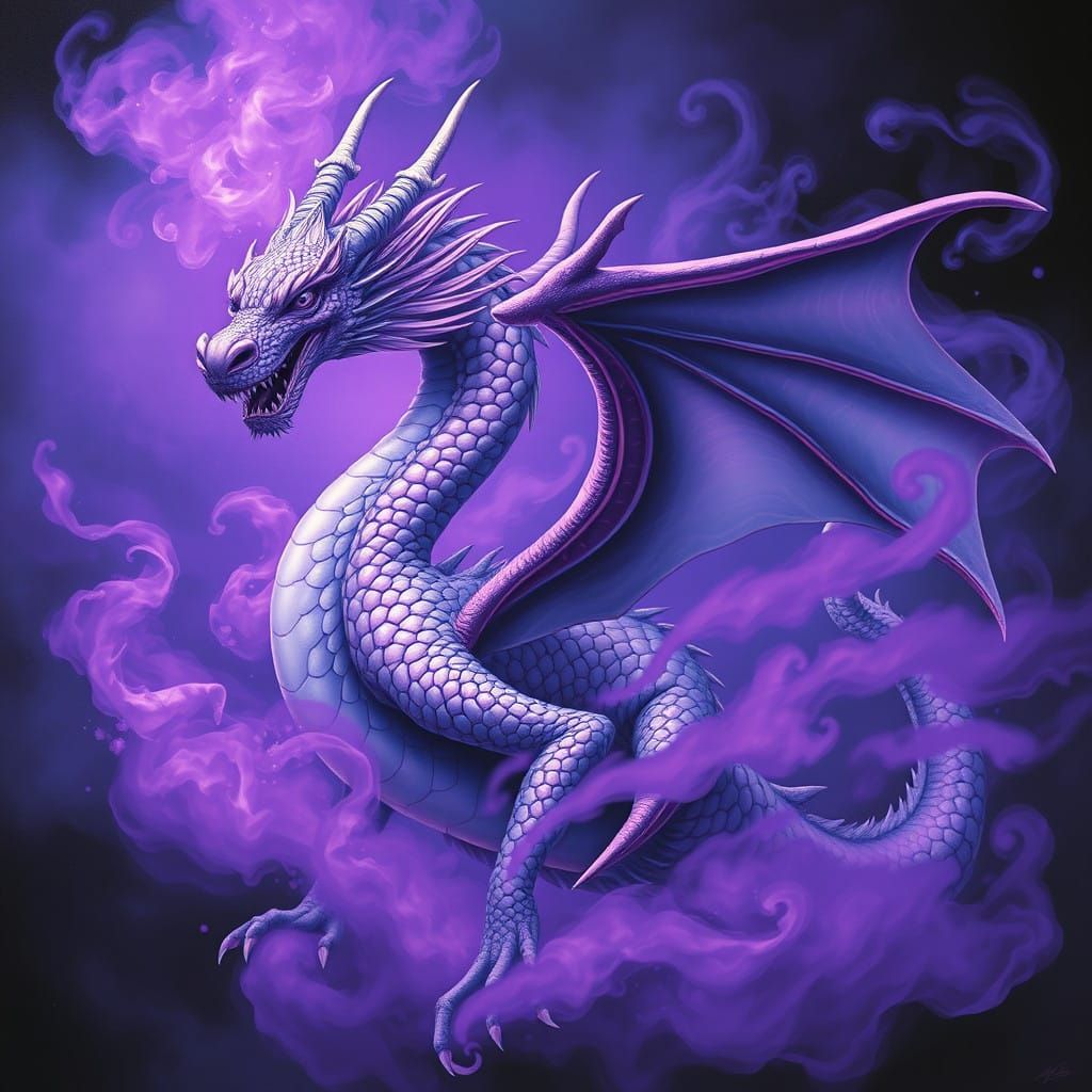 Mystical Purple Dragon in Enchanting Purple Haze