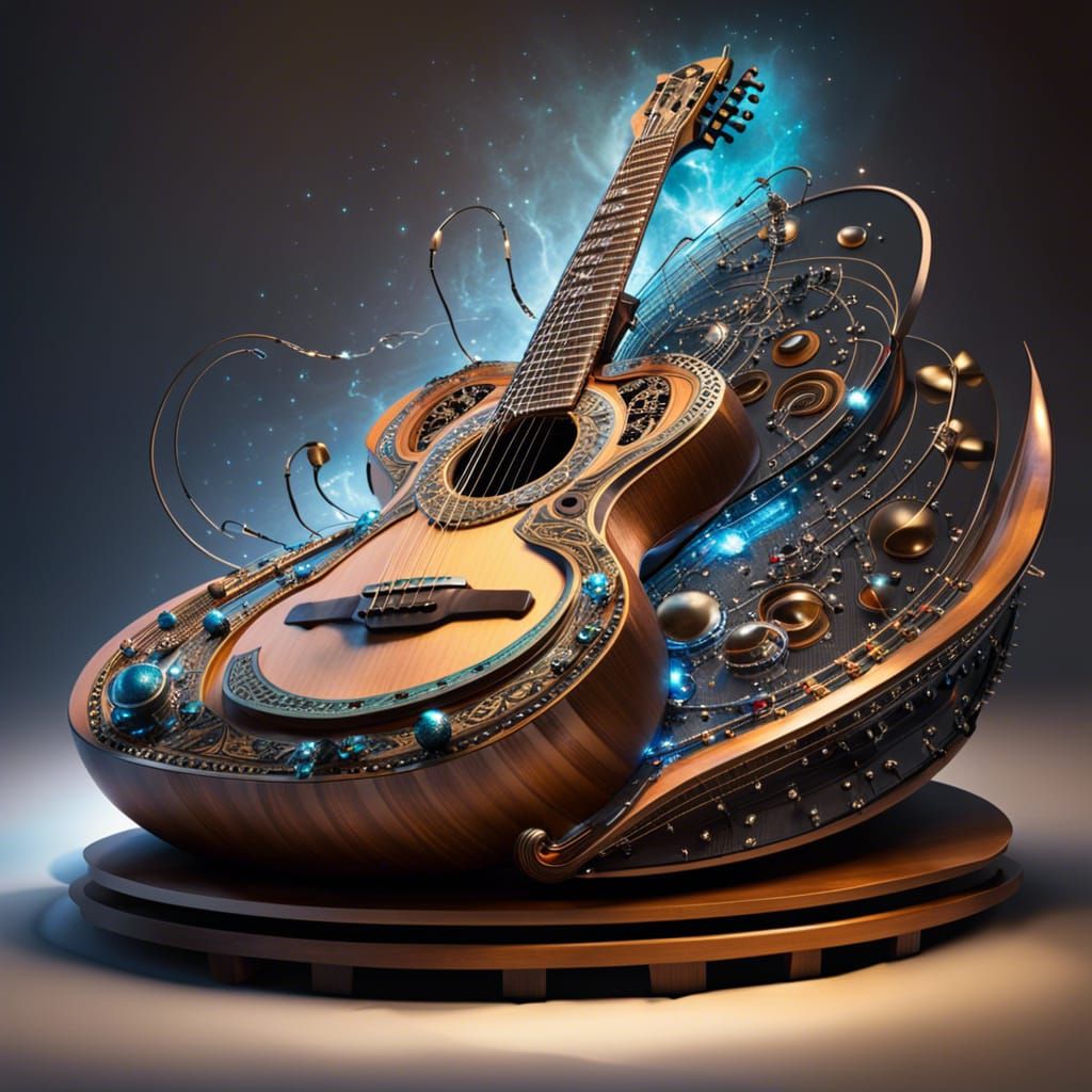 Cosmic Symphony: Gargantuan Guitar of Wrecked Cars