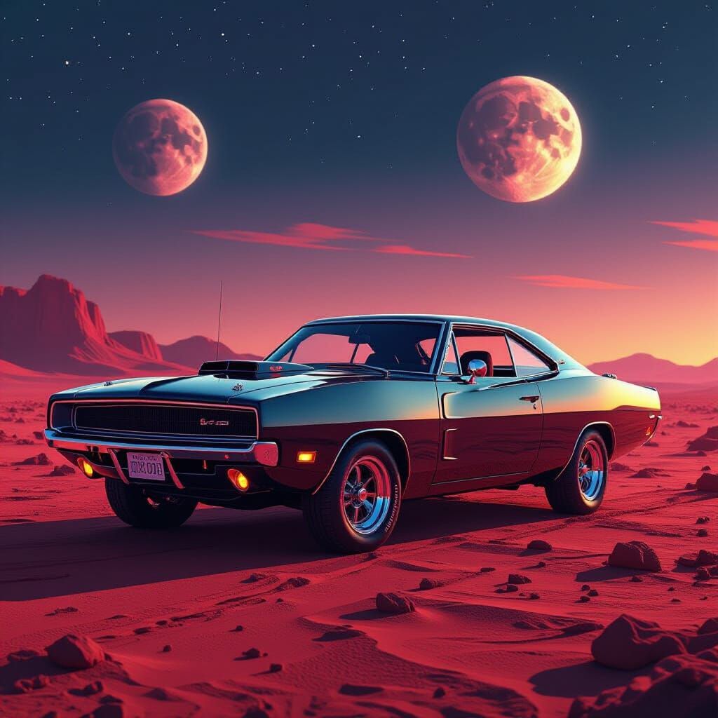 Retro-Futuristic Charger on Mars