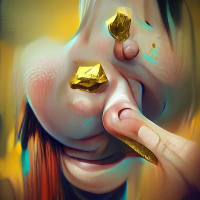 Surreal Nose Picking Gold Discovery Art
