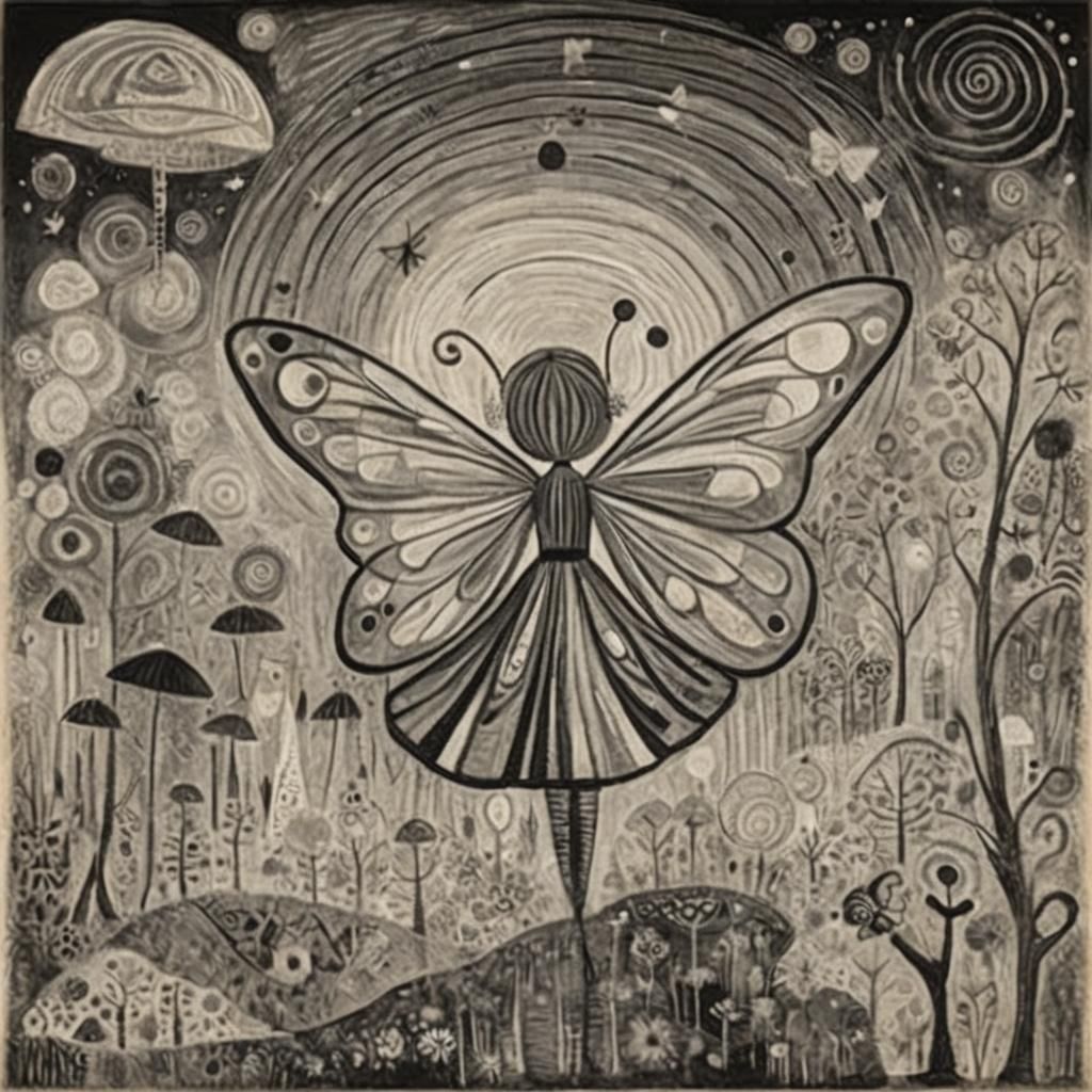 Zebra Fairy in Butterfly Dreamscape: Surreal Art