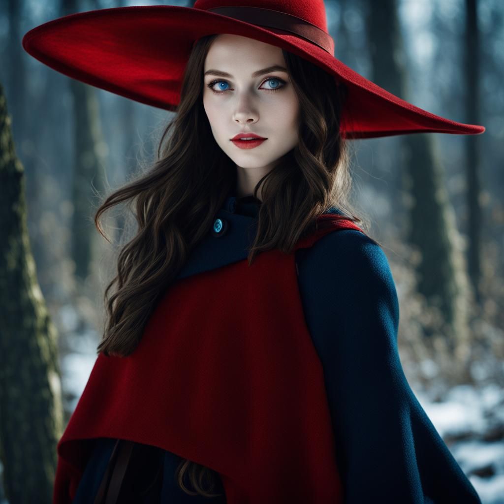 Autumn Witch Portrait in Dark Fantasy Space Opera Style