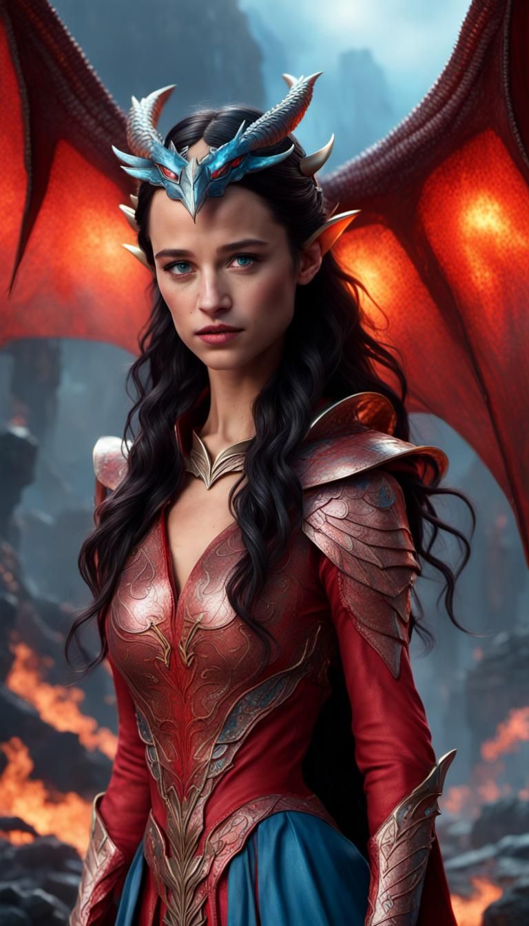 Dragon Princess with Cosmic Fire Costume in 8K