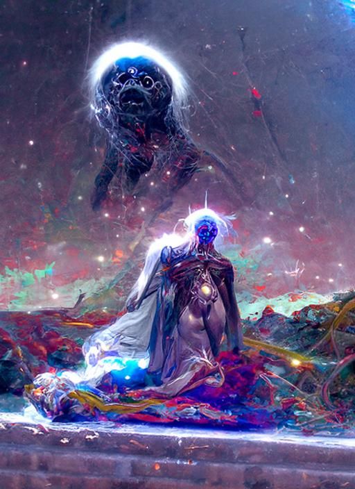 Cosmic Being's Eon-Long Hallucination in Anime Style