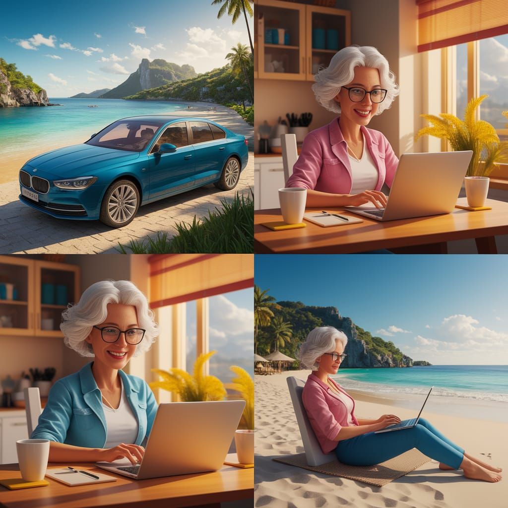 Working from Paradise in Vibrant 3D Style